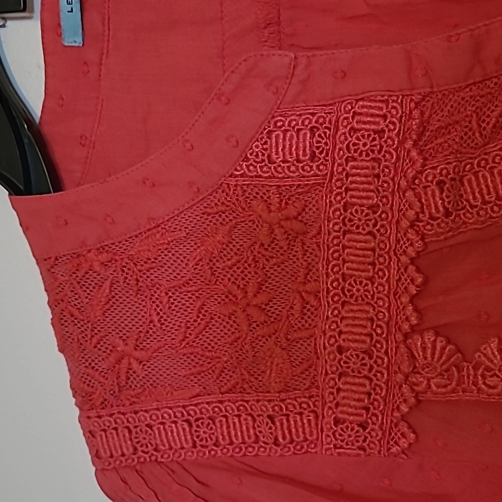 Leifnotes Long Sleeve Blouse With Lace Accent SZ   8 or M/L - Picture 4 of 12
